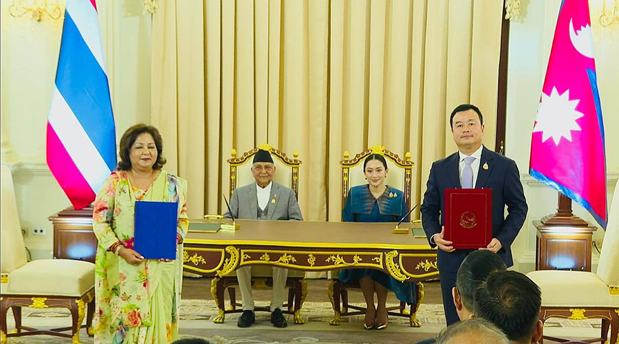 नेपाल र थाइल्यान्डबीच पर्यटन सहयोग आदान–प्रदान गर्ने सम्बन्धी समझदारी पत्रमा हस्ताक्षर