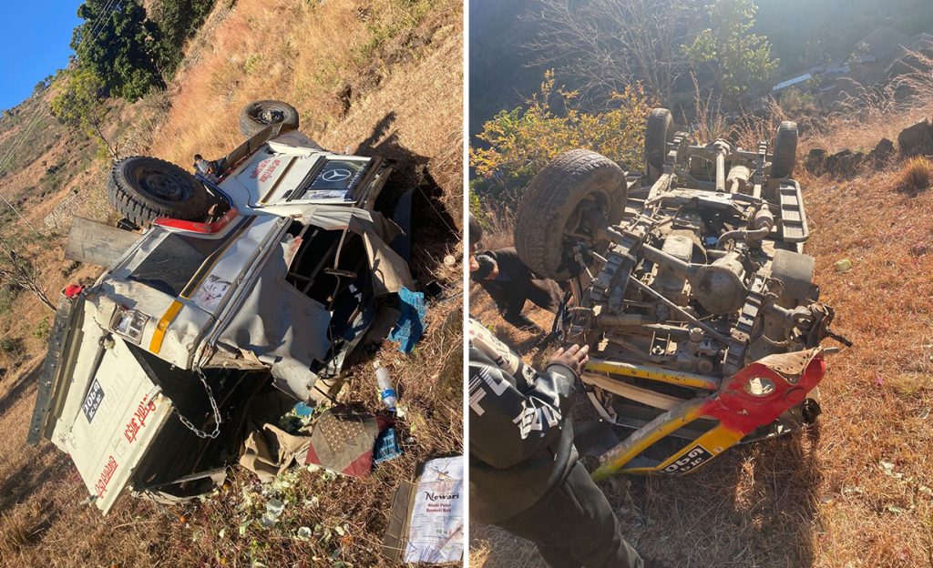 रुकुमपूर्वमा जिप दुर्घटना हुँदा ४ जना घाइते