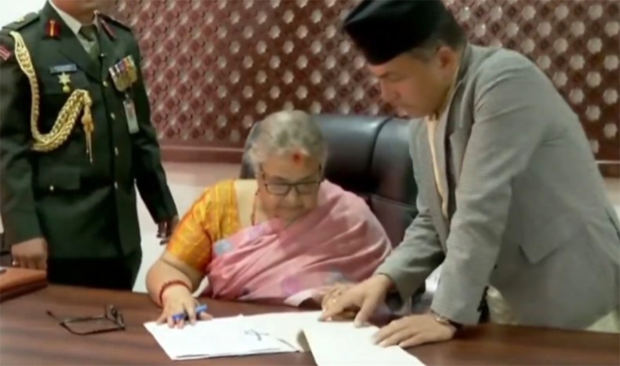 प्रधानमन्त्री सुशीला कार्कीले गरिन् पदभार ग्रहण