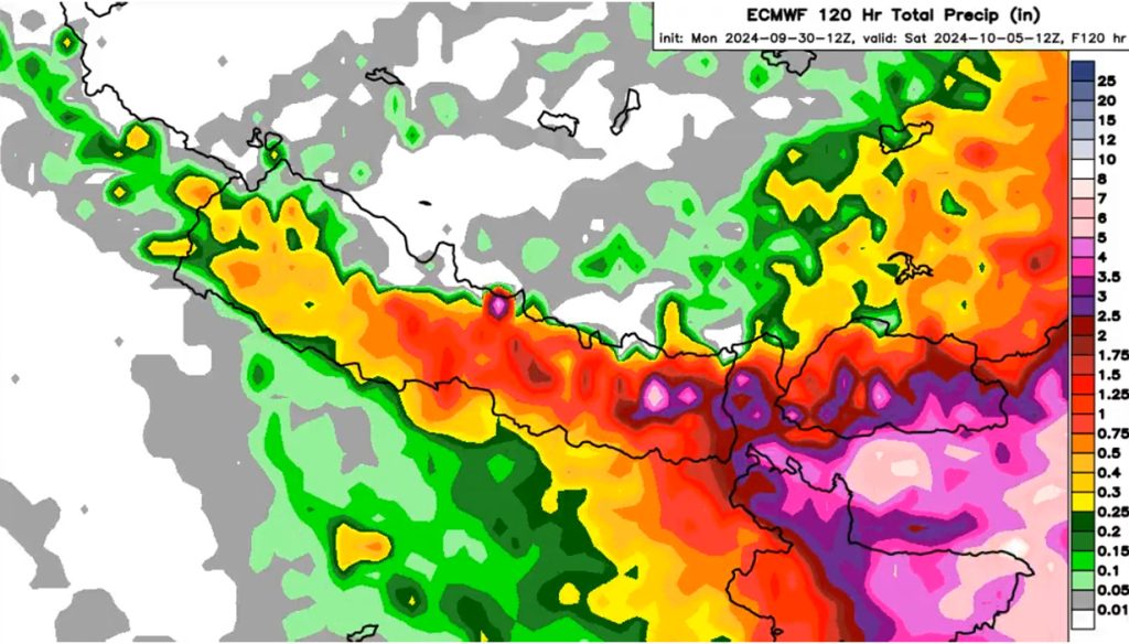 बुधबारदेखि फेरि दुई दिन लगातार झरी पर्ने