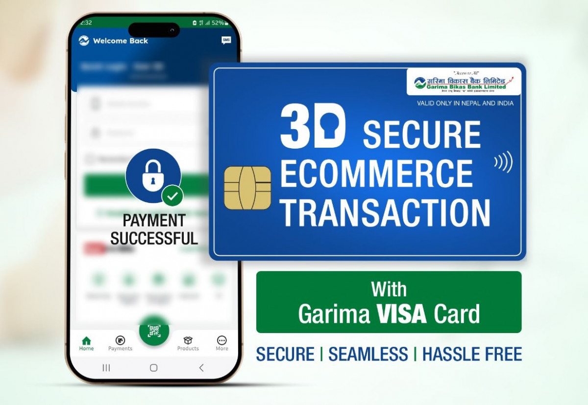 गरिमा विकास बैंकद्वारा 3D Secure सेवा सुरु