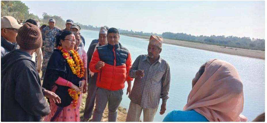 हिउँदमा पनि कर्णाली नदीबाट कटान रोकिएन