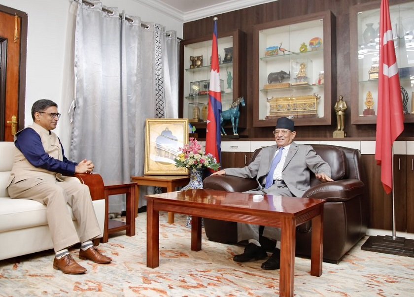 अध्यक्ष प्रचण्ड र विदेश सचिव मिस्रीबिच भेटवार्ता