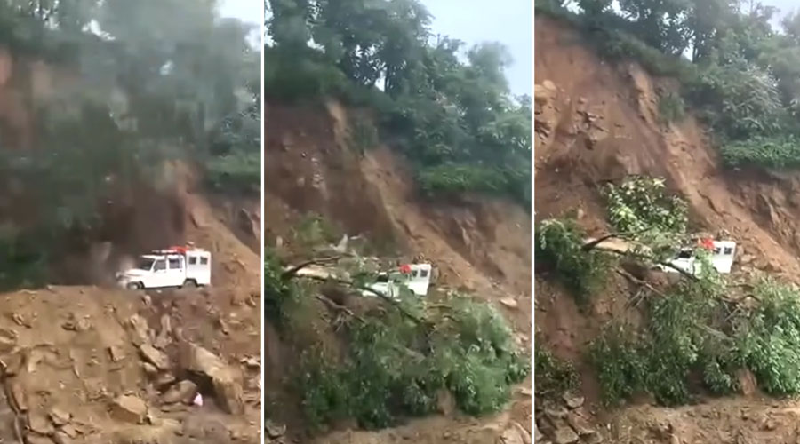 पर्वतमा पहिरोले पुर्‍यो जिप