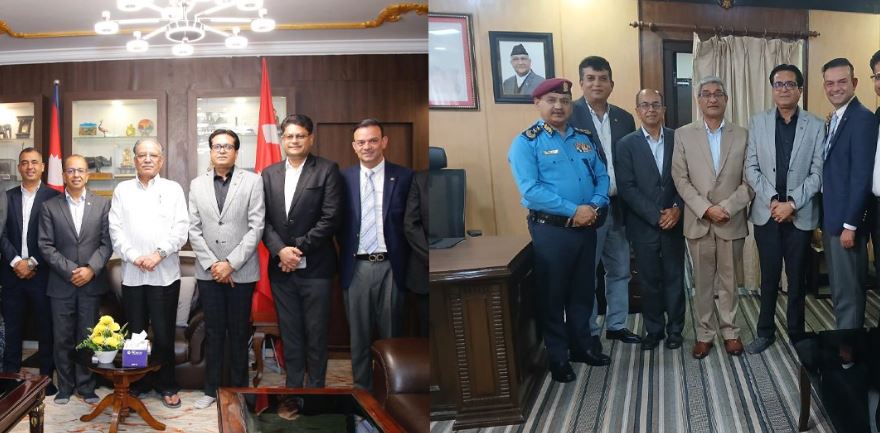 नवनिर्वाचित सिएनआई पदाधिकारीको पूर्व प्रधानमन्त्री प्रचण्ड र गृह मन्त्रीसँग छलफल