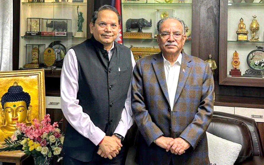 प्रचण्डसँग भाजपा विदेश विभाग प्रमुख चौथाइवालेको भेट