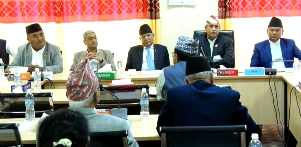 राज्य व्यवस्था समितिको बैठकमा प्रचण्ड उपस्थित