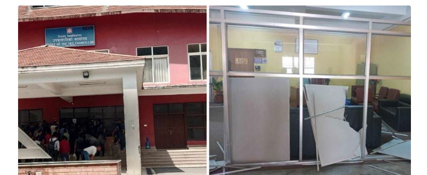 त्रिविमा तोडफोड गरेको आरोपमा एक जना पक्राउ